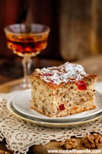 sourdough discard cake with wallnuts